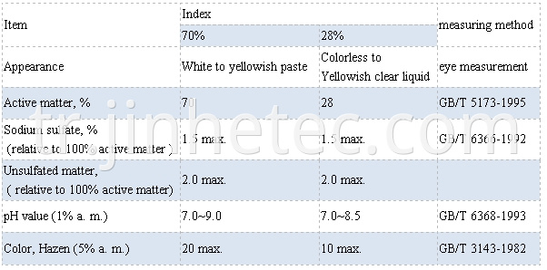 Sodium Lauryl Ether Sulfate Sles 70